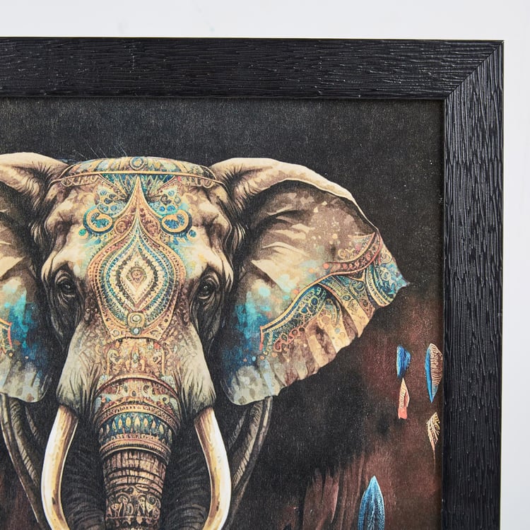 Aura Refresh Wooden Elephant Picture Frame - 34x34cm