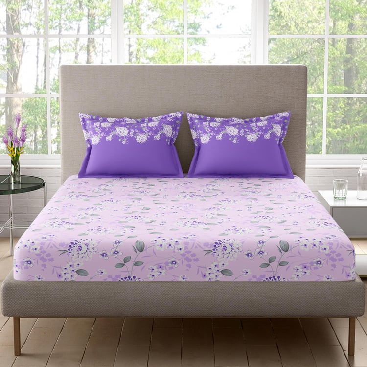 Buy PORTICO Sparkle Cotton 128TC Printed 3Pcs Queen Bedsheet Set from
