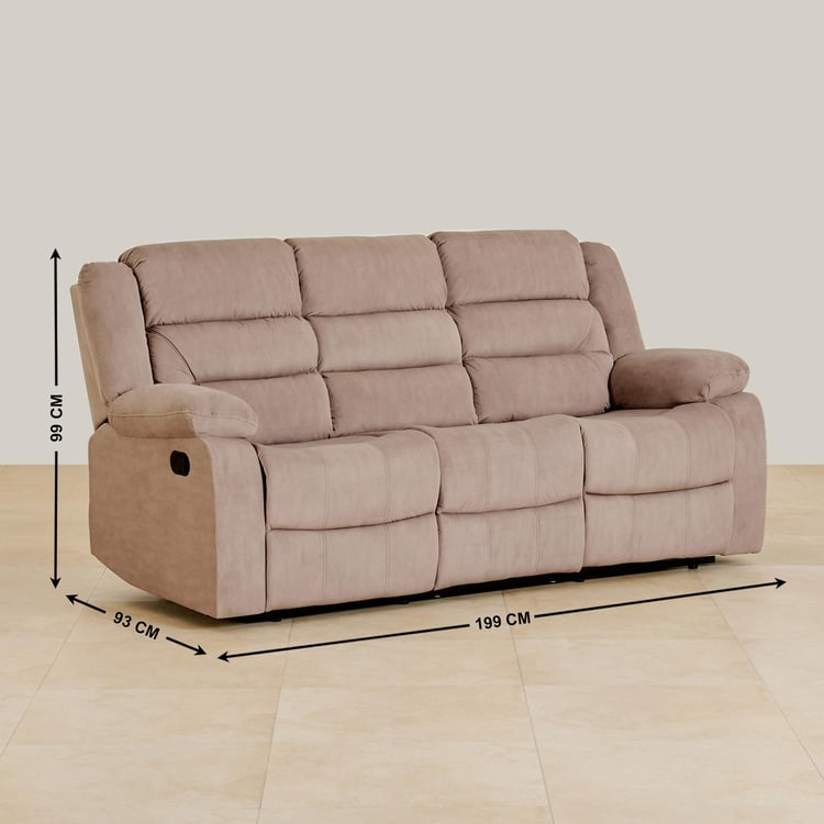 Cairo NXT Fabric 3-Seater Recliner - Beige