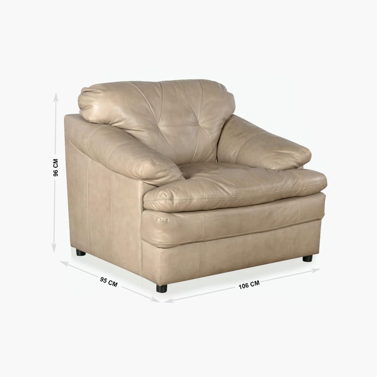 Napster Leather 1-Seater Sofa - Beige