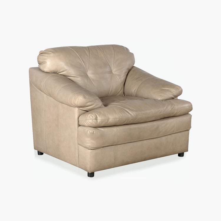 Napster Leather 1-Seater Sofa - Beige