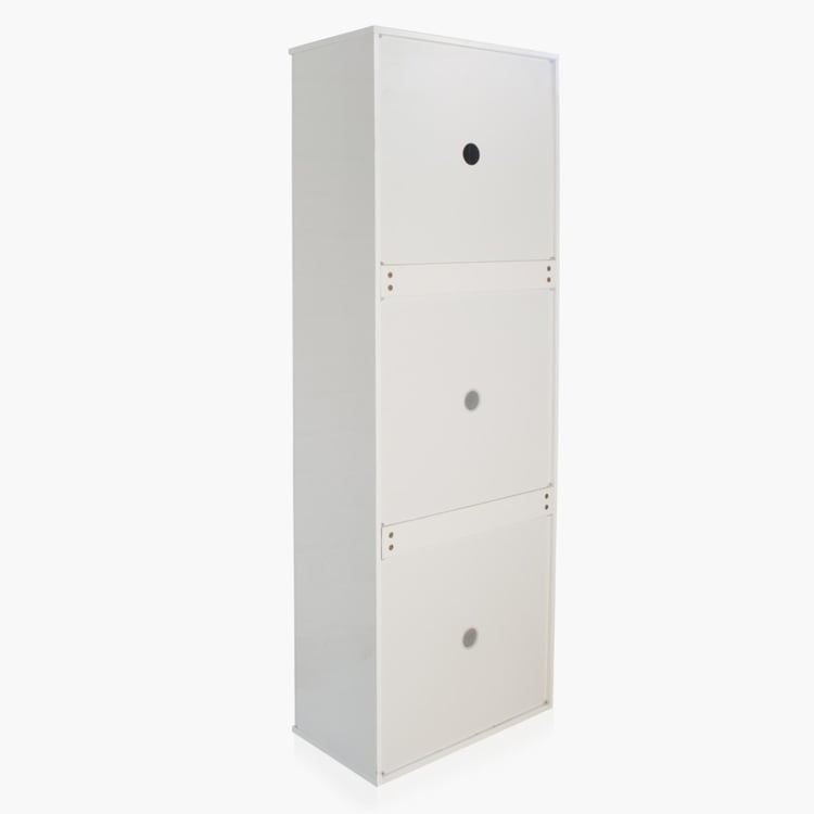 Alps 33 Pairs Tall Shoe Cabinet - White