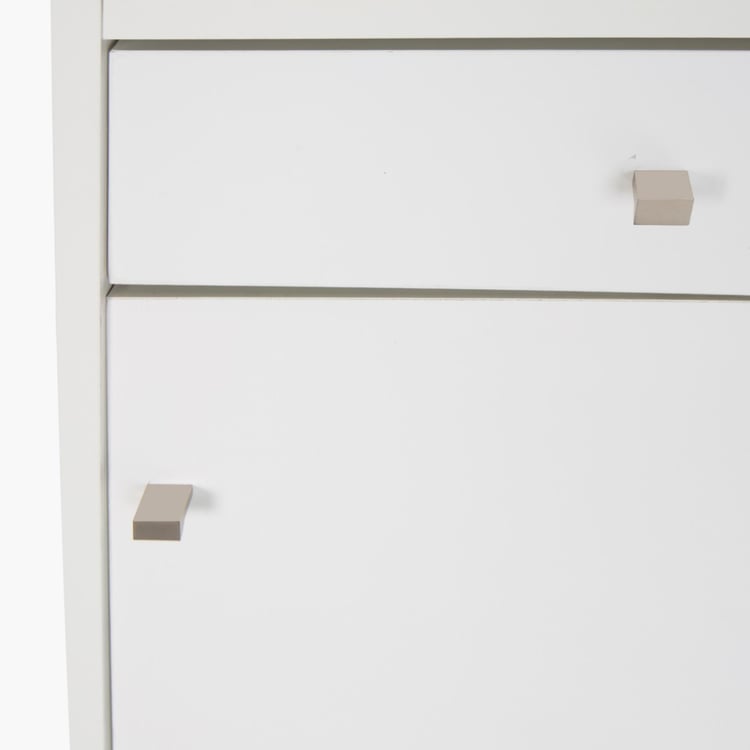 Alps 18 Pairs Shoe Cabinet with Drawer - White