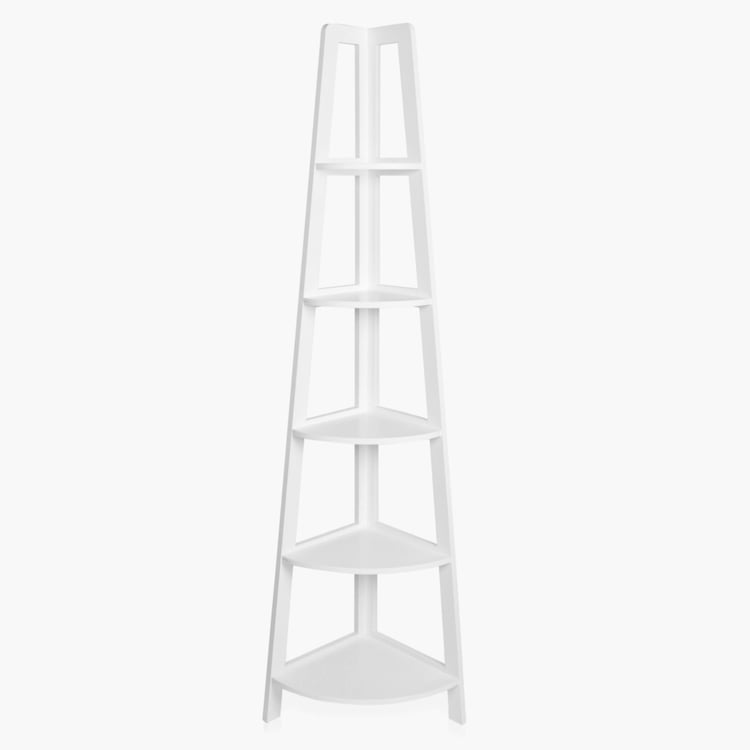 Frost 5-Tier Corner Book Shelf - White