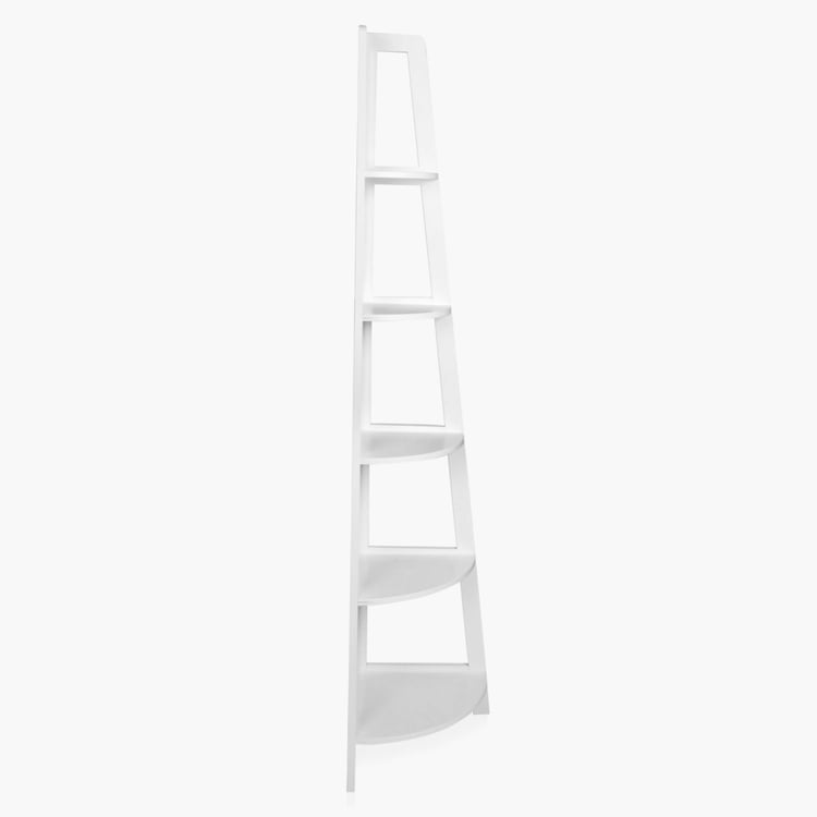 Frost 5-Tier Corner Book Shelf - White