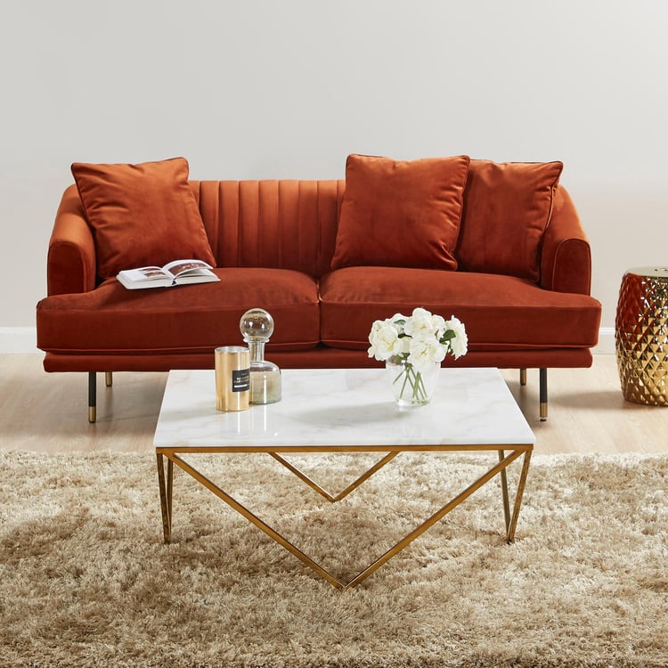 Lunar Rectangular Coffee Table with Marble Top