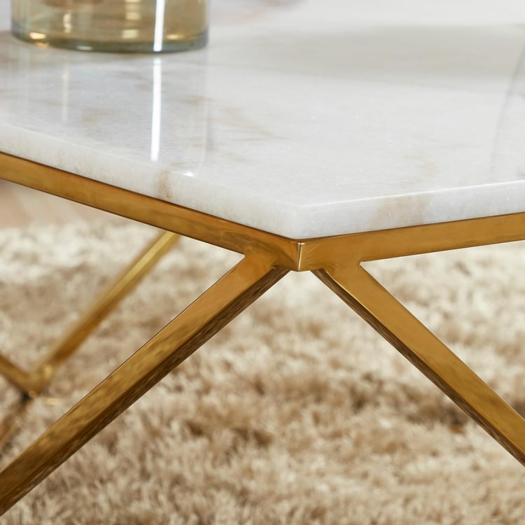 Lunar Rectangular Coffee Table with Marble Top