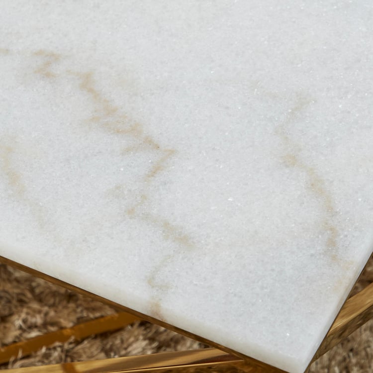 Lunar Rectangular Coffee Table with Marble Top