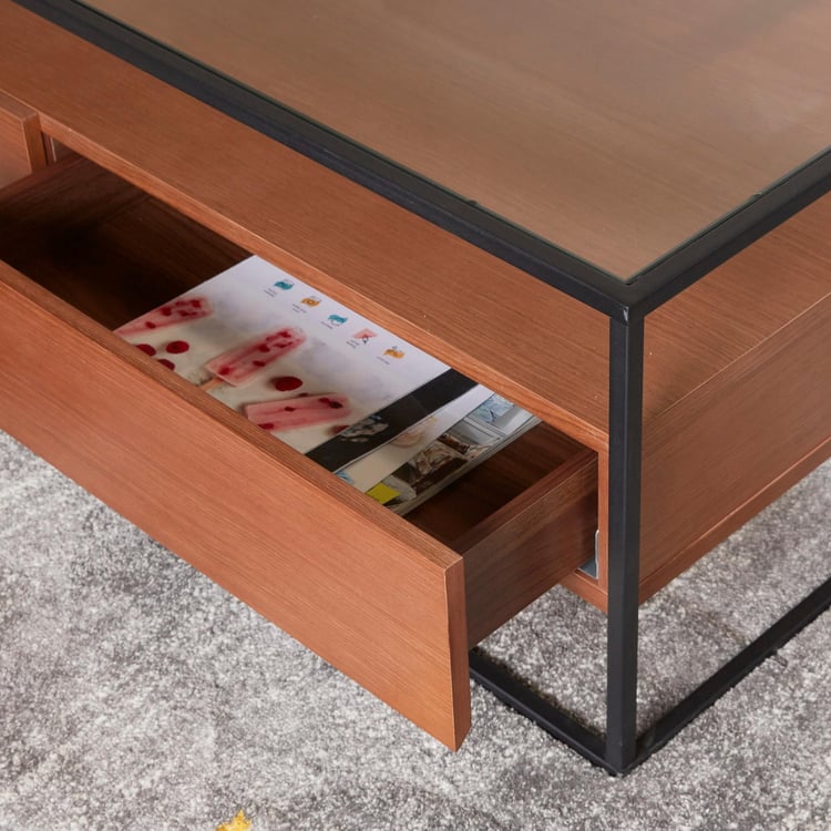 Pax 2-Drawer Rectangular Coffee Table - Brown