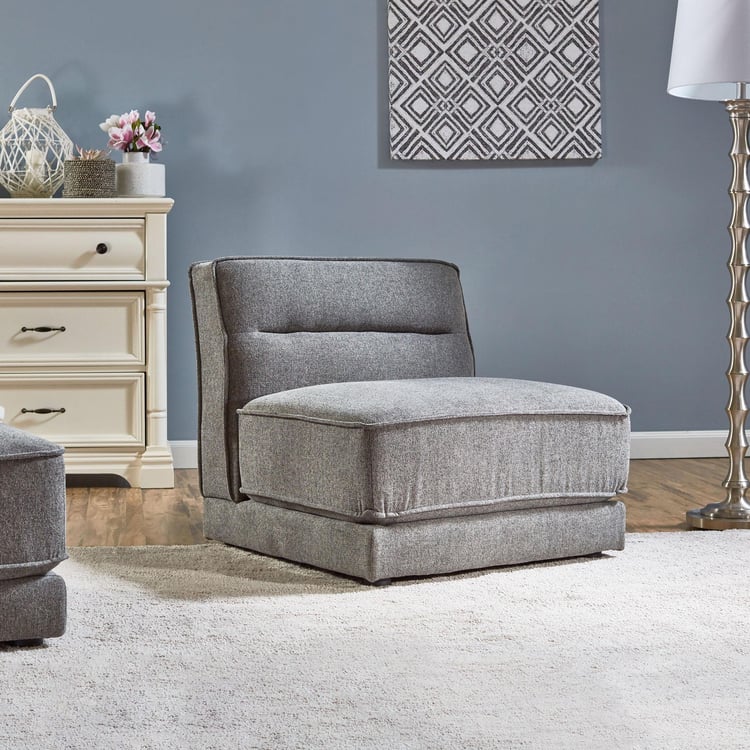 Levin Fabric 1-Seater Armless Sofa - Grey