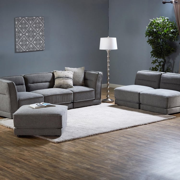 Levin Fabric 1-Seater Armless Sofa - Grey