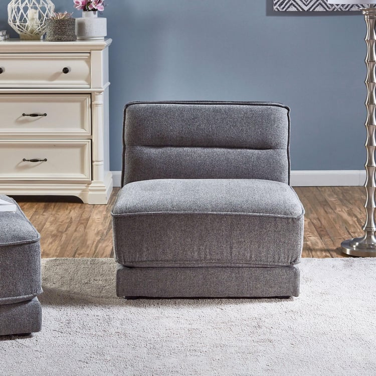 Levin Fabric 1-Seater Armless Sofa - Grey