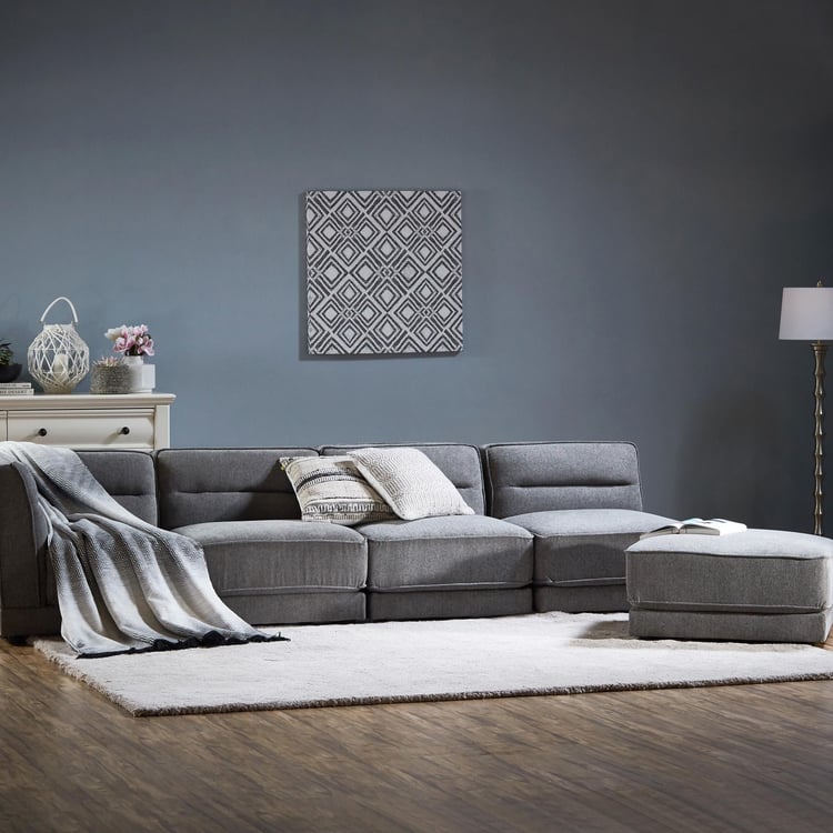 Levin Fabric 1-Seater Armless Sofa - Grey