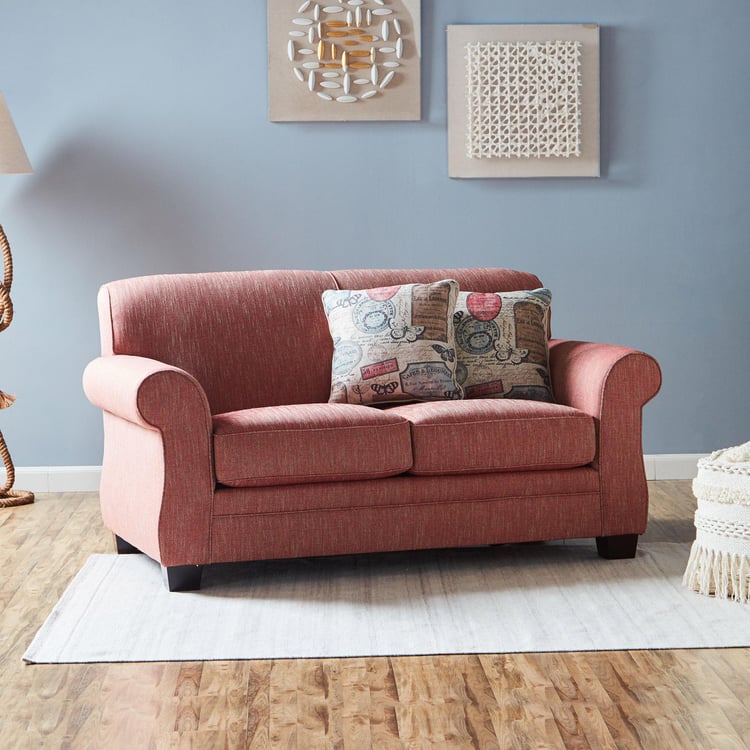 Oakland Fabric 2-Seater Sofa - Red