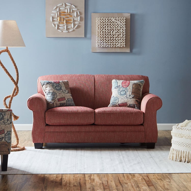 Oakland Fabric 2-Seater Sofa - Red
