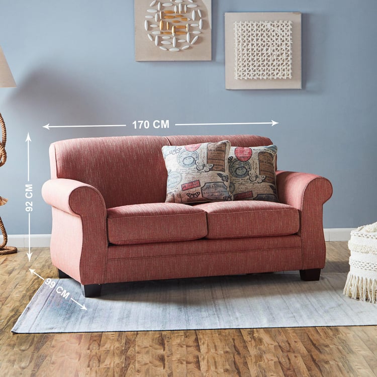 Oakland Fabric 2-Seater Sofa - Red