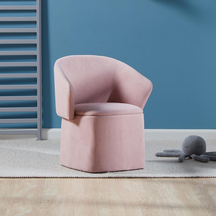 Buy Mattie Upholstered Folding Storage Ottoman Pink from Home - Main Image