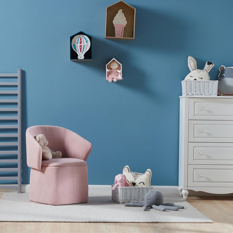 Mattie Upholstered Folding Storage Ottoman - Pink