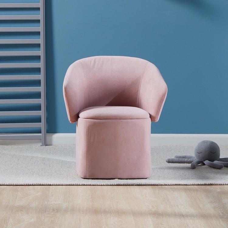 Mattie Upholstered Folding Storage Ottoman - Pink