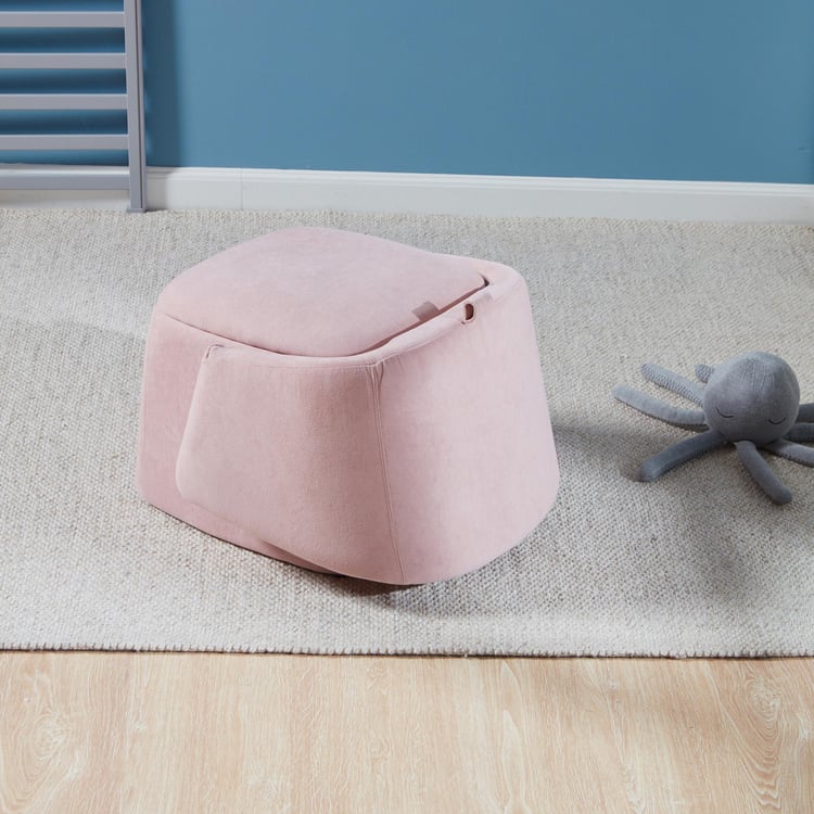 Mattie Upholstered Folding Storage Ottoman - Pink