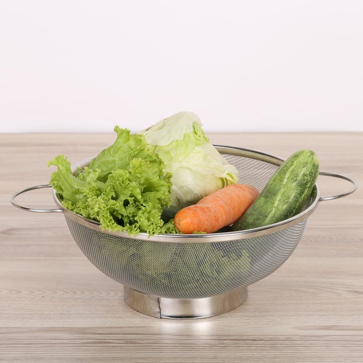 Ferrit Sivia Silver Stainless Steel Colander Basket - 33x25.3x11.2cm