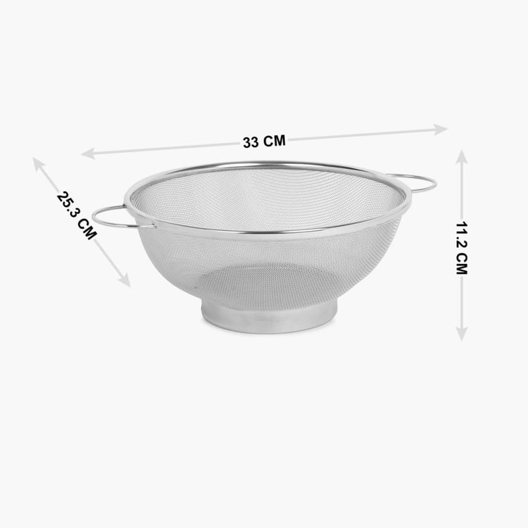 Ferrit Sivia Silver Stainless Steel Colander Basket - 33x25.3x11.2cm