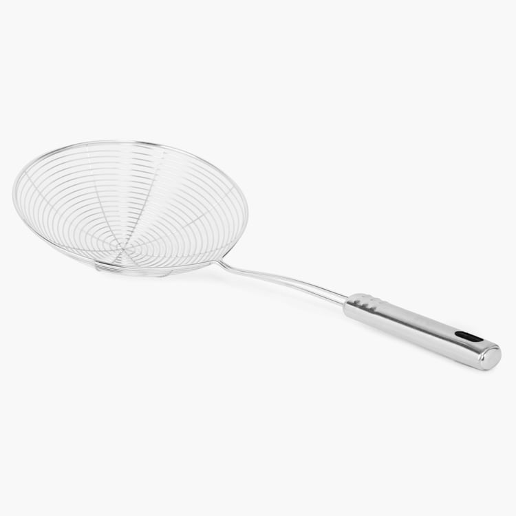 Ferrit Solid Colanders & Strainers - Stainless Steel - Frying Handle 12.7 cm x 33.8 cm -Silver