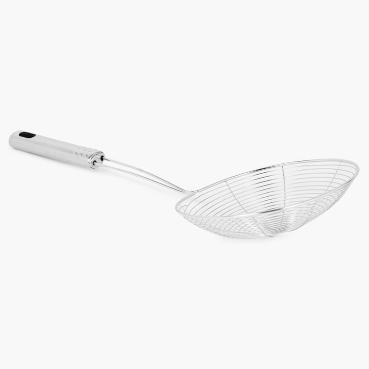 Ferrit Solid Colanders & Strainers - Stainless Steel - Frying Handle 12.7 cm x 33.8 cm -Silver