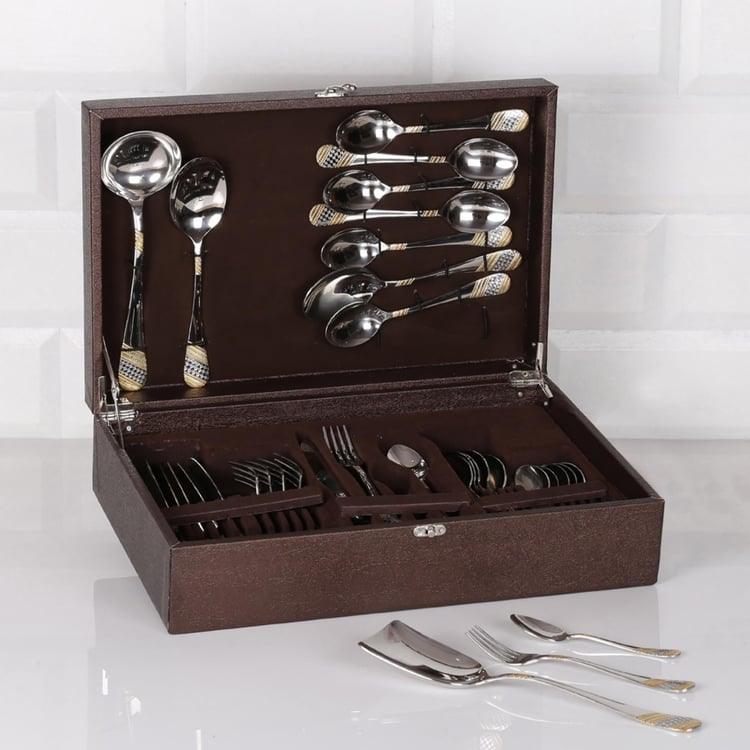 FNS Imperio Stainless Steel Cutlery Set-Set Of 34 Pcs.