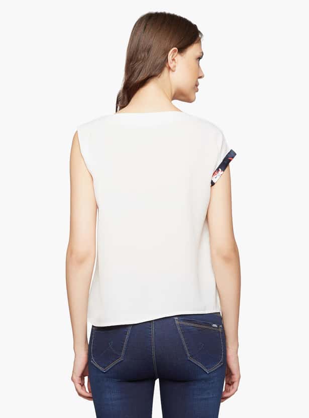 MADAME Women Cap Sleeves T-shirt