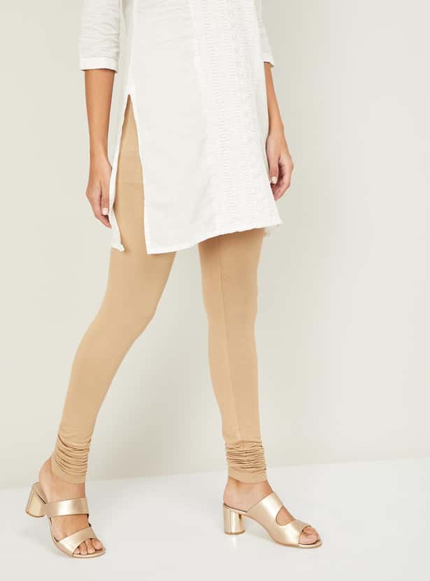 W Women Solid Elasticated Leggings