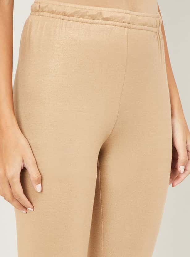 W Women Solid Elasticated Leggings