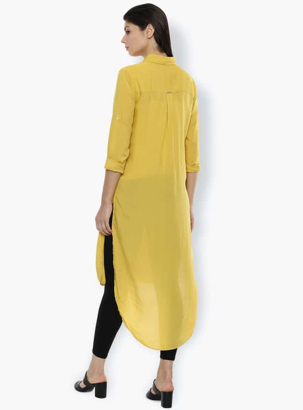 VAN HEUSEN Women Solid High-Low Shirt Tunic