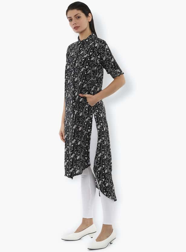 VAN HEUSEN Women Floral Print High-Low Shirt Tunic