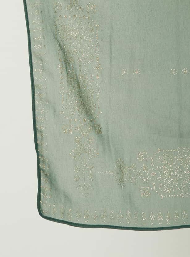 W Women Semi-Sheer Dupatta with Zari Work