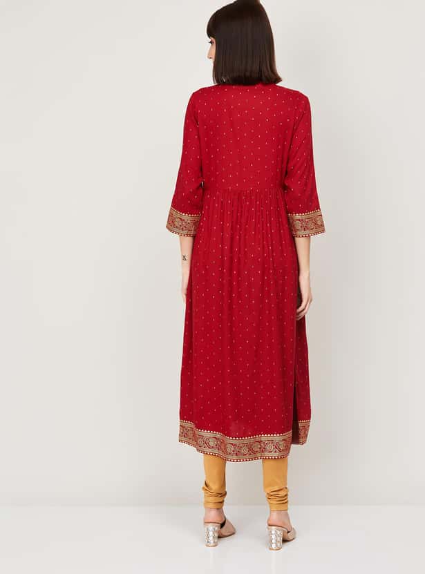 MELANGE Women A-Line Printed Dress
