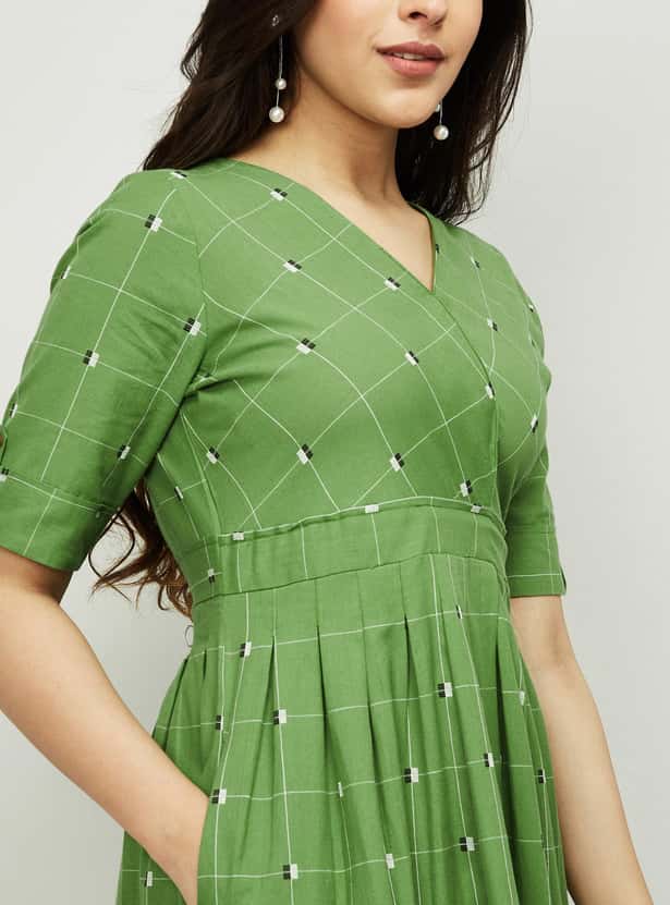 MELANGE Women Short Sleeves Midi Dress