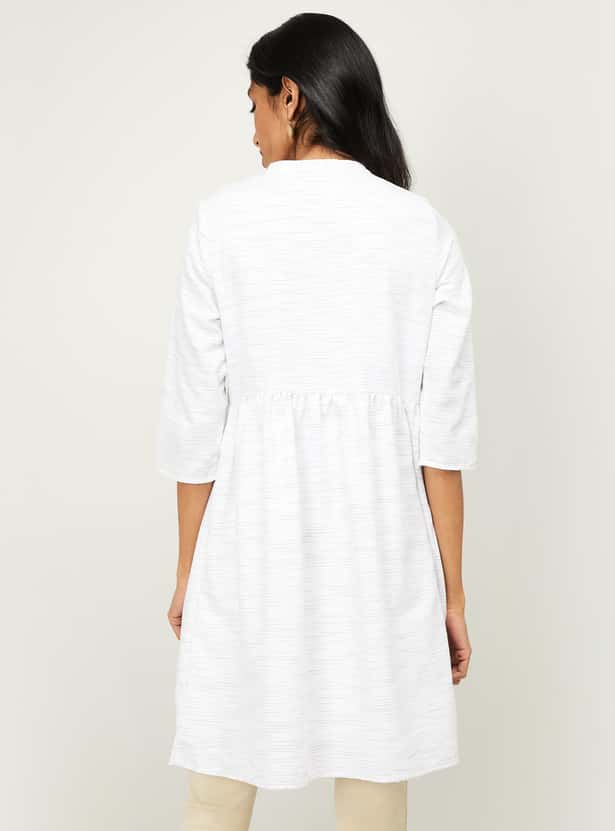 ALLEN SOLLY Women Floral Embroidery Flared Tunic