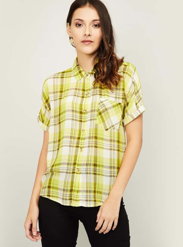 VERO MODA Women Checked Regular Fit Casual Shirt