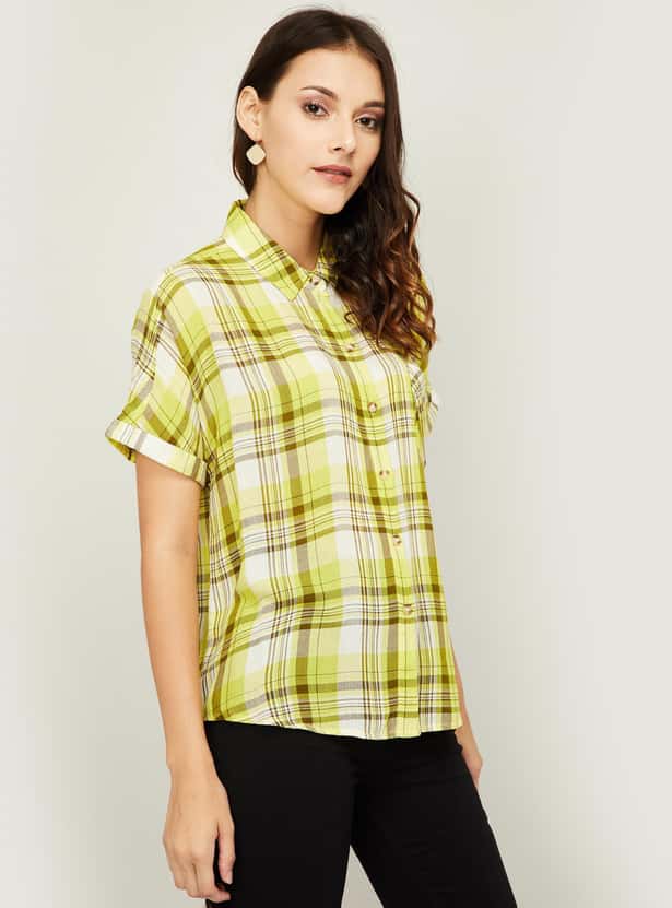 VERO MODA Women Checked Regular Fit Casual Shirt