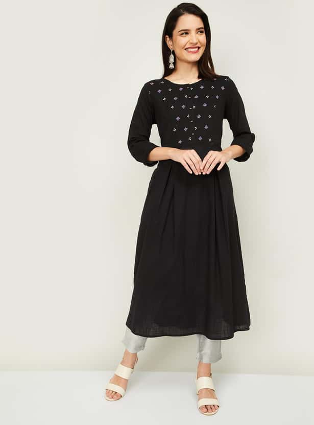 MELANGE Women Embroidered A-Line Kurta