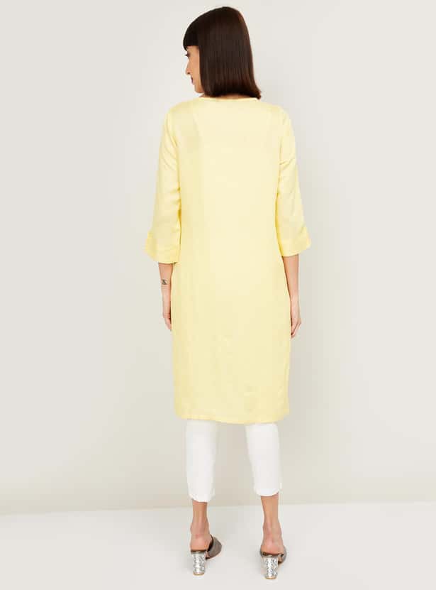 MELANGE Women Embroidered Three-quarter Sleeves Kurta