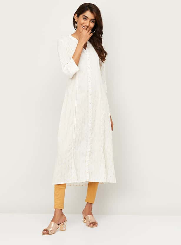 MELANGE Women Textured A-Line Kurta