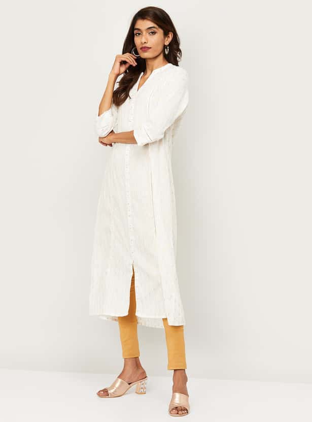 MELANGE Women Textured A-Line Kurta