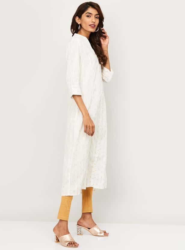 MELANGE Women Textured A-Line Kurta