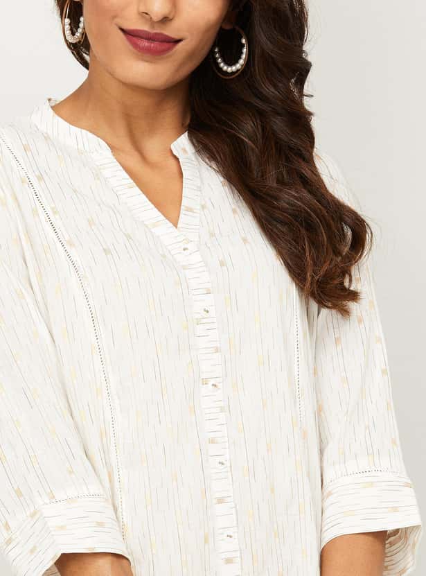 MELANGE Women Textured A-Line Kurta