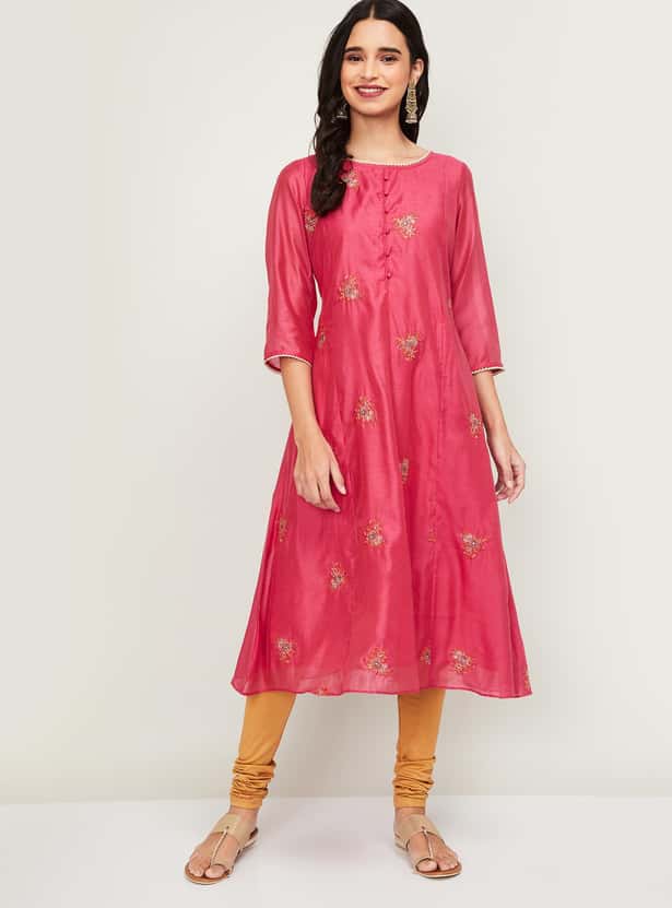 MELANGE Women Embroidered A-line Kurta