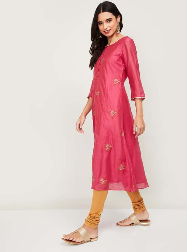 MELANGE Women Embroidered A-line Kurta