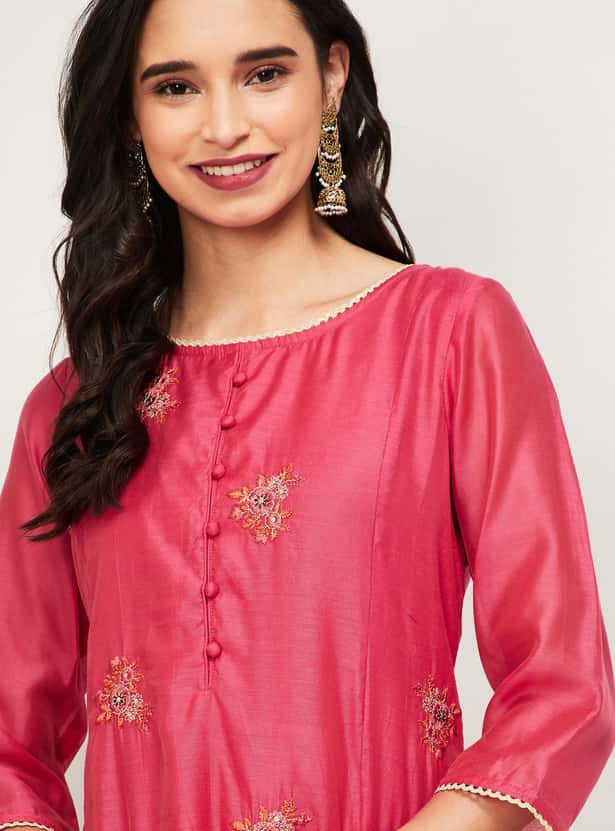 MELANGE Women Embroidered A-line Kurta