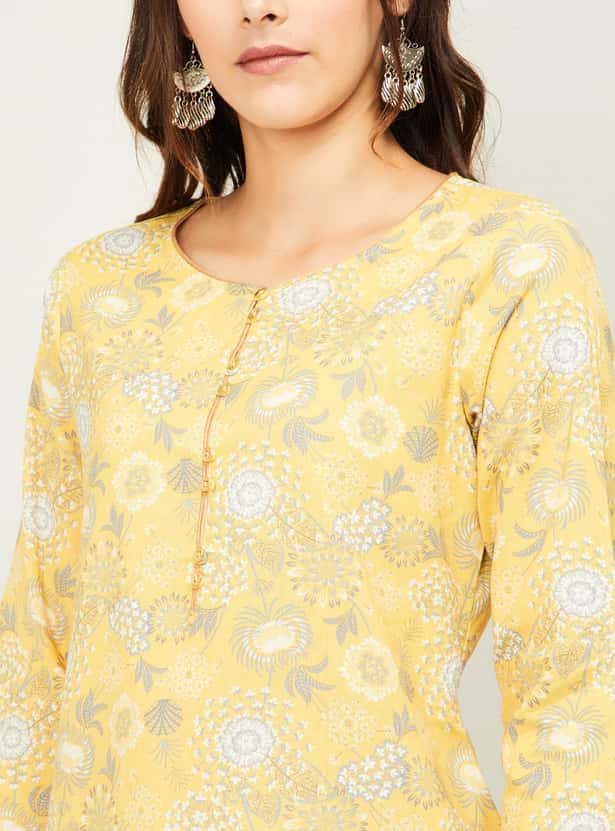 MELANGE Women Floral Print Straight Kurta